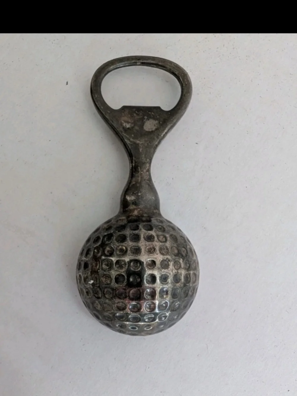 Vintage Golf Ball Bottle Opener Solid Stainless Steel Chrome Heavy Golfer Gift